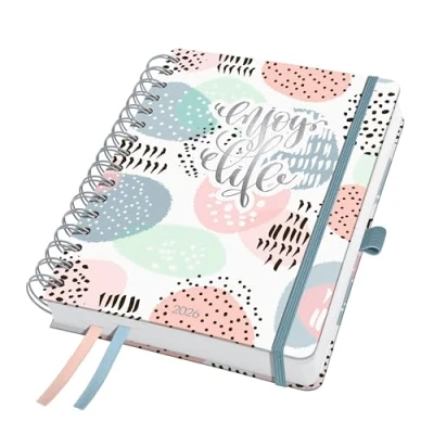 Afbeelding van Sigel weekagenda met spiraal 2026 formaat A5 Rose Inspiration hardcover SI J6602