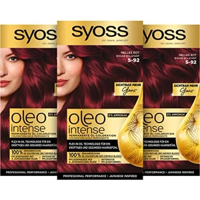 Afbeelding van Syoss Oleo Intense olieverf 5 92 lichtrood (115 ml) permanente haarkleur met voedende olie kleuring zonder ammoniak