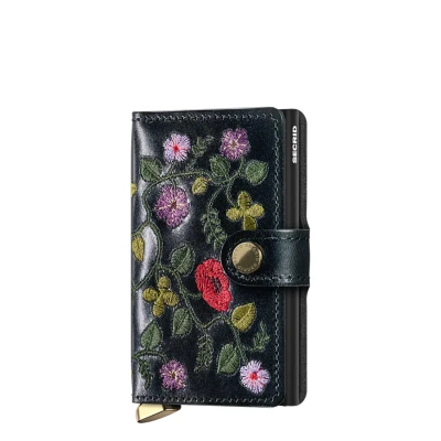 Afbeelding van Secrid Miniwallet Premium Stitch Floral black Dames portemonnee