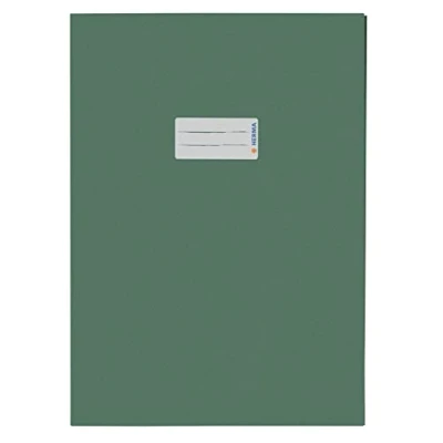 Image de HERMA Protège cahier recyclé, format A4, papier, vert fonc‚