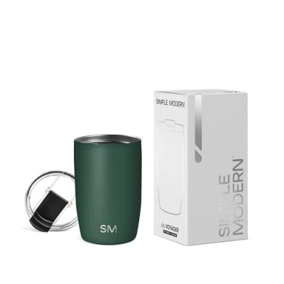 Afbeelding van Simple Modern Reiskoffiemok met klapdeksel Herbruikbare geïsoleerde roestvrijstalen beker voor koud brouwen Cadeau hem en haar Voyager Collectie 355 ml Bos