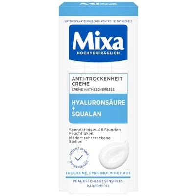 Afbeelding van Mixa Anti droogheidscrème voor het gezicht, droge en gevoelige huid, met hyaluronzuur squalaan, 50 ml