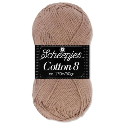Afbeelding van Frida&#039;s Wollhaus Scheepjes Cotton 8 brei en haakwol, 50 g, 100% katoen, amigurumi, 48 kleuren (659 camel)