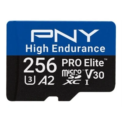 Image de PNY PRO Elite High Endurance Carte mémoire flash (adaptateur SD inclus(e)) 256 Go A2 / Video Class V30 UHS I U3 Class10 microSDXC