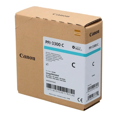 Image de Canon PFI 3300 C 330 ml cyan original réservoir d&#039;encre pour imagePROGRAF GP 2600S, 4600S, 6600S, PRO 2600, 4600, 6600