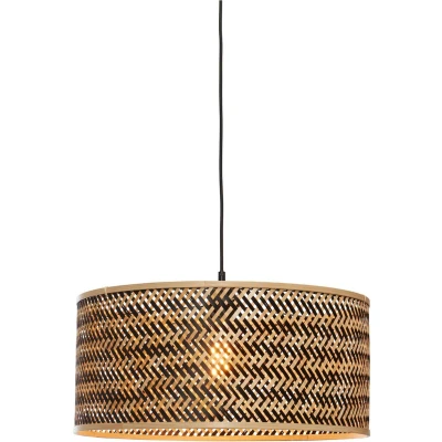Afbeelding van GOOD&amp;MOJO Hanglamp Java Bamboe/Zwart Ø50cm Bruin