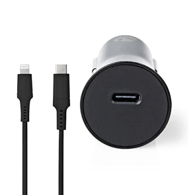 Afbeelding van USB autolader Nedis 1 meter (Lightning, 12W, Zwart)