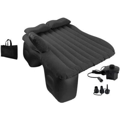 Afbeelding van EDIESI, Luchtmatras auto luchtbed met 12V elektrische luchtpomp en 3 adapters accessoires (zwart)