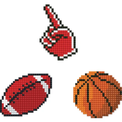 Afbeelding van Diamond painting Stickers Kinderen/Volwassenen DTZ12.026 Dotz® basketbal Ronde steentjes Volledig pakket