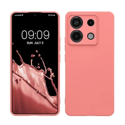 Afbeelding van kwmobile telefoonhoesje geschikt voor Xiaomi Redmi Note 13 Pro 5G / Poco X6 Hoesje smartphone Precisie camera uitsnede In Pastelkleurig koraal