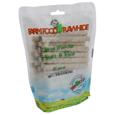 Afbeelding van Farm Food Rawhide Dental Munchie Hart Hondensnacks Rund 10 cm 35x8 g Wit