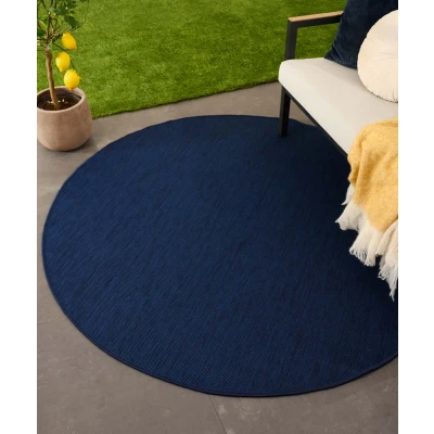 Afbeelding van Rond Buitenkleed Effen Flip Donkerblauw 160 Cm