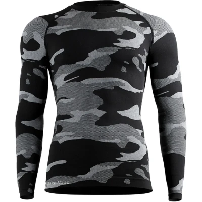 Afbeelding van Heren thermoshirt met lange mouwen Camouflage Zwart Maat L/Xl