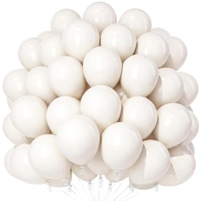 Afbeelding van Teselife 100 stuks latexballonnen Voor mannen en vrouwen verjaardag, babyshower, jubileum, verloving, afstudeerfeest, 30,5 cm, zandwit mat