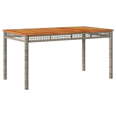 Afbeelding van Tuintafel 140x80x75 cm poly rattan en acaciahout grijs