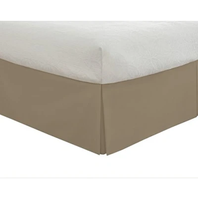 Afbeelding van Levinsohn Lux Klassieke geplooide bedrok voor hotel, vallengte 35,6 cm, tweeling, mokka