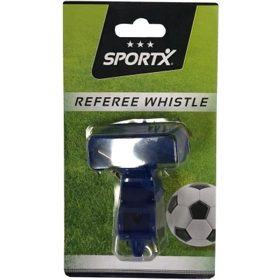 Afbeelding van Sportx Kunststoffen Scheidsrechterfluitje Met Koord Blauw