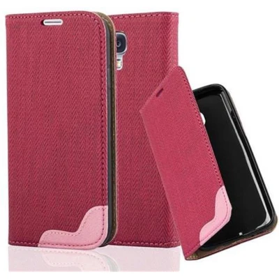 Afbeelding van Cadorabo Hoesje geschikt voor Samsung Galaxy S4 in ROZE ROOD Beschermhoes met standfunctie en kaartvak bastlook Book Case Cover Etui