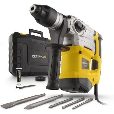 Afbeelding van Powerplus POWX1195 Boorhamer 1500W 6J SDS Plus Trilling reductie Incl. opbergkoffer en 6 accessoires
