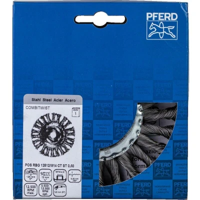 Afbeelding van PFERD 43303051 Combitwist ronde borstel getordeerd RBG Ø 125 x 12 mm M14 staaldraad 0,50 voor haakse slijpers 1 stuk(s)