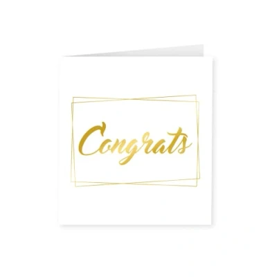 Afbeelding van Gold White Cards felicitatie, 6 stuks