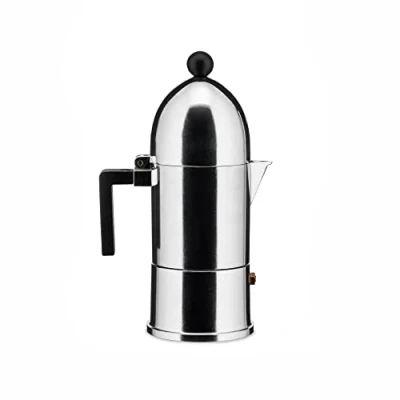 Image de A di alessi a9095/3 b la cupola cafetière espresso en fonte d&#039;aluminium avec poignée et pommeau pa noir