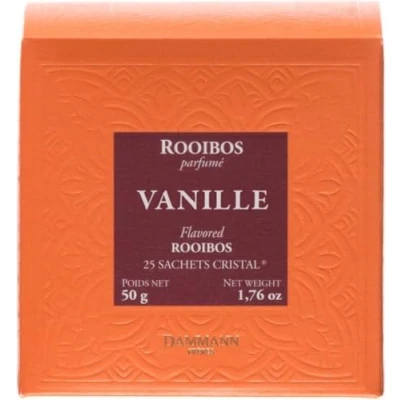 Afbeelding van Dammann Frères Rooibos Vanille 25 Cristalzakjes Zachte thee composteerbare theezakjes