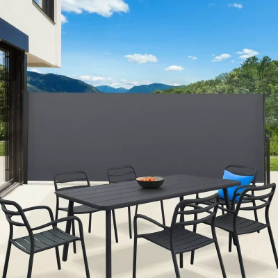 Afbeelding van Paravent extérieur rétractable 200 x 400 CM gris anthracite store latéral