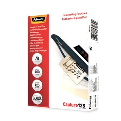Image de Pochettes brillantes Fellowes A6 125 microns