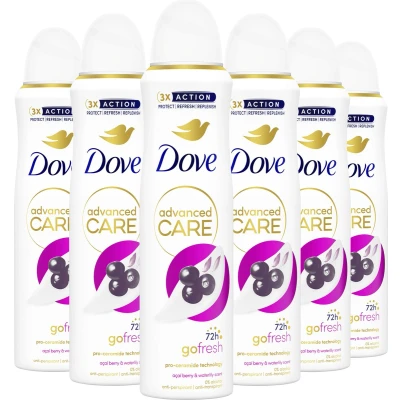 Afbeelding van 6x Dove Deodorant Spray Go Fresh Acai Berry &amp; Waterlily 150 ml