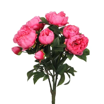 Afbeelding van Pioenroos Kunstbloemen Boeket H55 x Ø40 cm Donkerroze