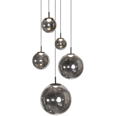 Afbeelding van Steinhauer hanglamp Bollique zwart glas smoke Ø 60cm LED 4196ZW