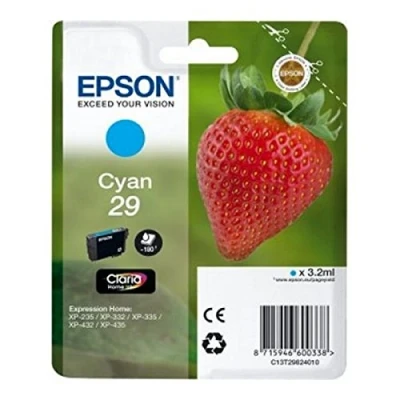 Afbeelding van Epson inktcartridge 29, 180 pagina&#039;s, OEM C13T29824012, cyaan