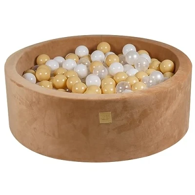 Afbeelding van Super Zachte Caramel Kleurige Ballenbak Ballenbakje België Wit/Beige/Transparant