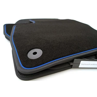 Afbeelding van kh Teile Focus RS ST vloermatten (blauwe sierband) van hoogwaardig fluweel, 4 delige set