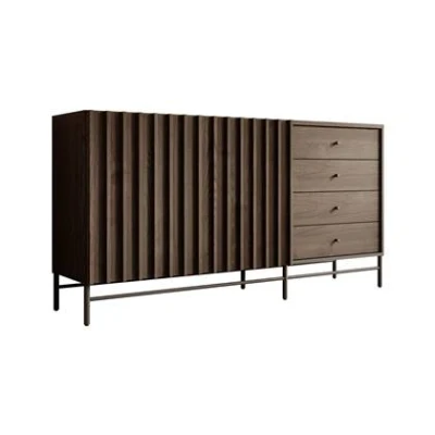 Afbeelding van Meubella Dressoir Paz Donker eiken 165 cm