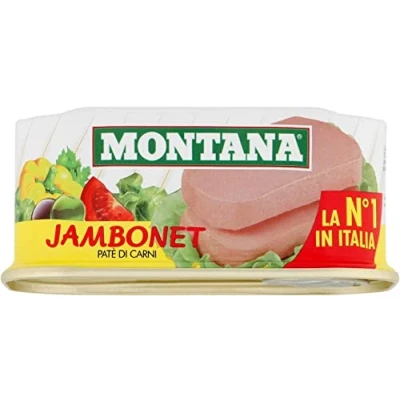 Afbeelding van 6 x 200 g Montana Jambonet Pate rundvlees en varken Patè di carne bovina e suina