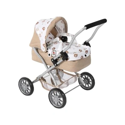 Afbeelding van Bayer Chic 2000 Smarty poppenwagen, kleine poppenwagen voor kinderen vanaf 2 jaar, speelgoedbuggy, beer, beige