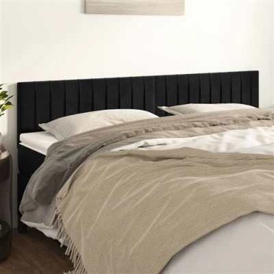 Afbeelding van Hoofdborden 2 st 90x5x78/88 cm fluweel zwart