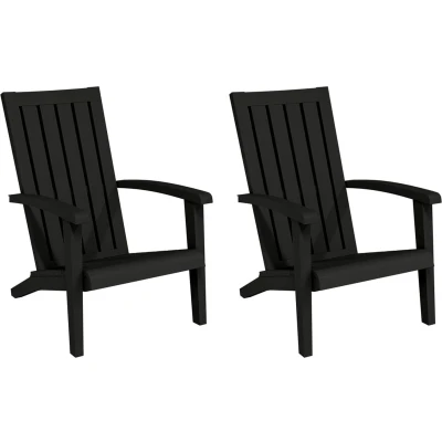 Afbeelding van Tuinstoelen 2 st Adirondack polypropeen zwart