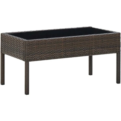 Afbeelding van Tuintafel 75x40x37 cm poly rattan bruin