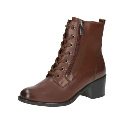 Afbeelding van CAPRICE Damen Stiefeletten mit Absatz aus Leder Reißverschluss, Braun (Cognac Nappa), 36 EU
