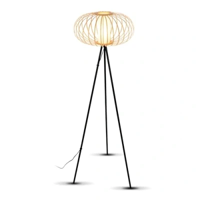 Afbeelding van BRILONER ROTTI Staande lamp, 153 cm, 1x E27, max. 10W, houtkleurig