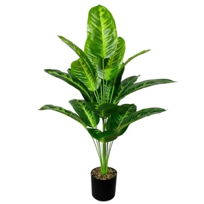 Afbeelding van AIVORIUY Kunstzijden palmboom in pot voor thuis, kantoor, woonkamer, slaapkamer, trappen, foyer, moderne decoratie, binnen of buiten, cadeau