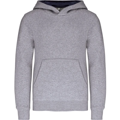 Afbeelding van Kariban Kinder hooded sweater met gecontrasteerde capuchon K453 Oxford Grey / Navy