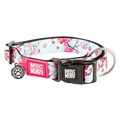 Afbeelding van Max &amp; Molly Smart ID Halsband Cherry Bloom M: 34 55 cm halsomvang hond