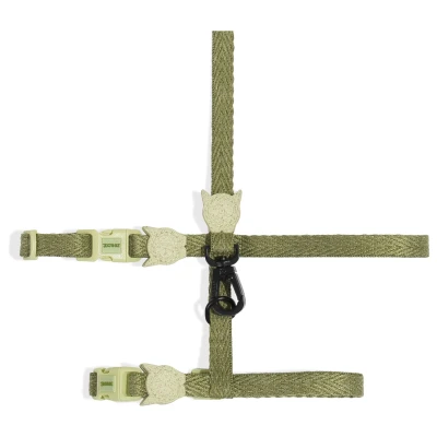 Afbeelding van Zee.Dog Moss Harnas + Lijn Kattenharnas 20 30x1.0 cm Lichtgroen One Size