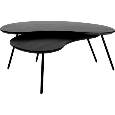 Afbeelding van Home67 Salontafel Ludo Zwart Organisch Set van 2