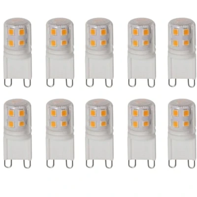 Afbeelding van WULUN G9 Ledlampen, 2 W, warmwit, 3000 K, 20 25 vervanging voor halogeenlampen, niet dimbaar, pin basis, ac220 240 V, stralingshoek 360 graden, 10 stuks