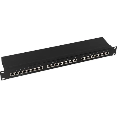 Afbeelding van LogiLink NP0055 24 poorten Patchpaneel 483 mm (19) CAT 6 1 HE Zwart